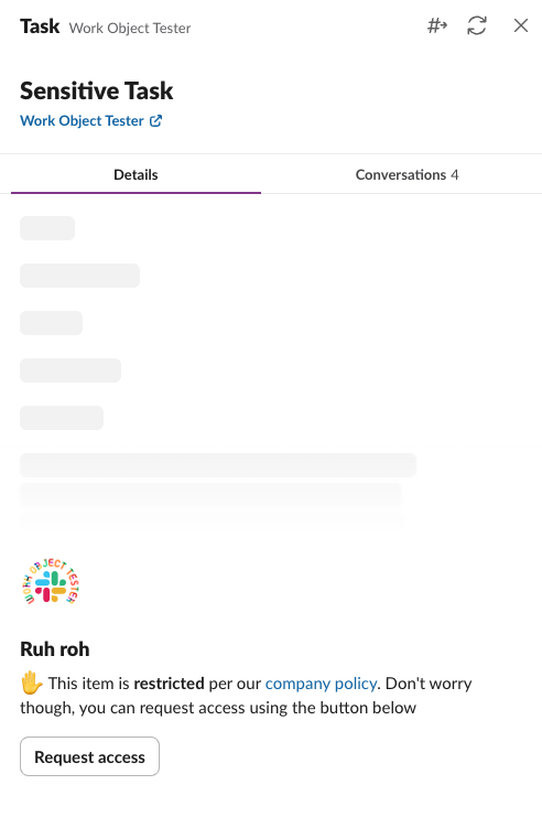 Custom partial access request