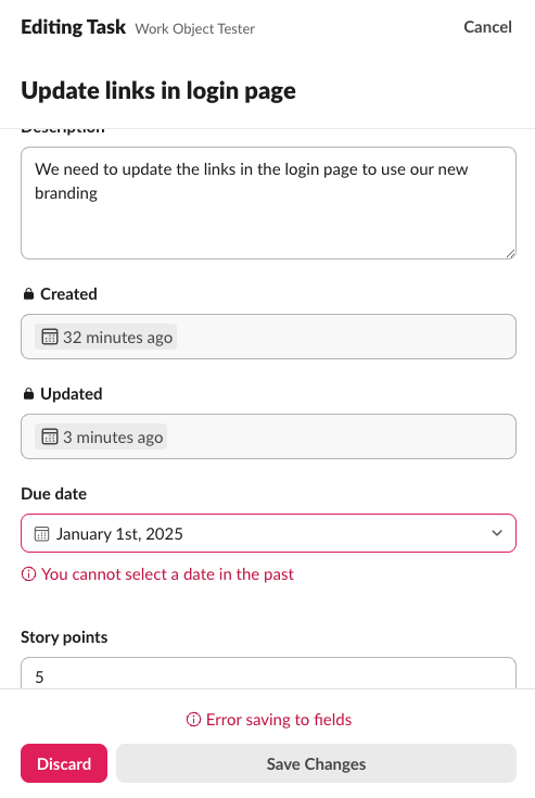 Server-side field errors